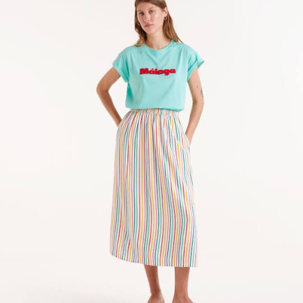 Compañía Fantástica Soju Candy rainbow striped skirt M lined, Designed in Spain